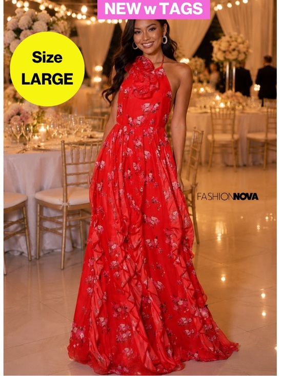 Fashion Nova Dresses & Skirts - NEW w TAGS 🏷️ FASHION NOVA Floor-length Floral Maxi Dress (Women’s Size Large)